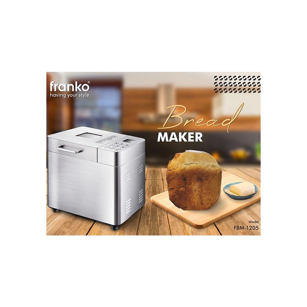 პურის საცხობი Franko FBM-1205, 600W, Bread Maker, Silver