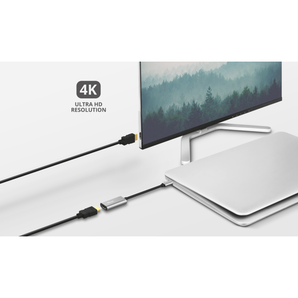 USB ადაპტერი Trust Dalyx, USB-C to HDMI, Adapter, Gray