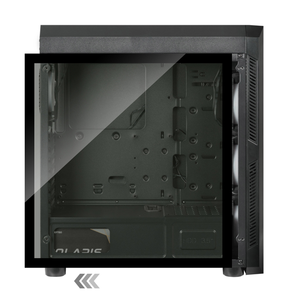 ქეისი Chieftec GL-03B-OP Gaming Case Mini ITX, mATX, ATX, 2 x USB3.1, 1x USB2.0, Black