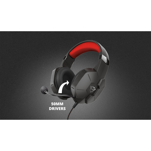 ყურსასმენი Trust GXT 323 Carus Gaming Headset, Wired, 3.5mm, Black