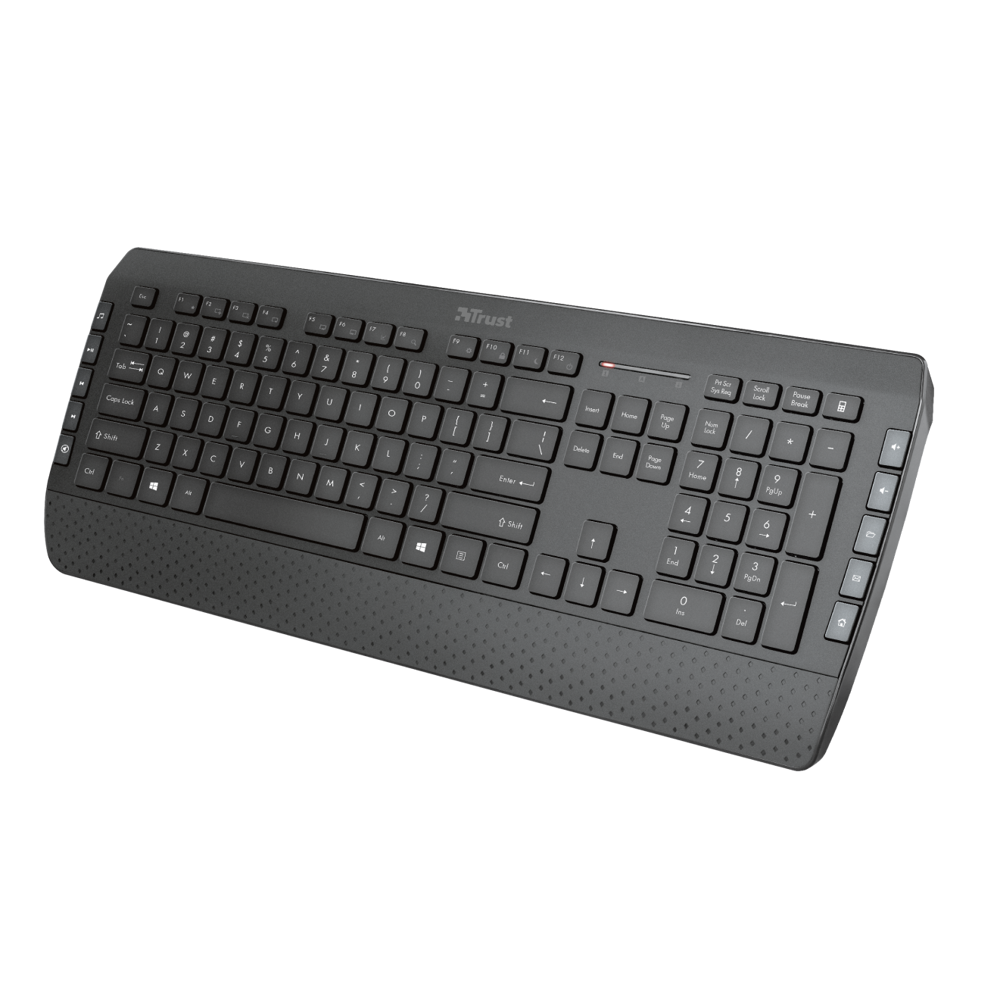 კლავიატურა + მაუსი Trust Tecla-2, Wireless, USB, Keyboard And Mouse, Black