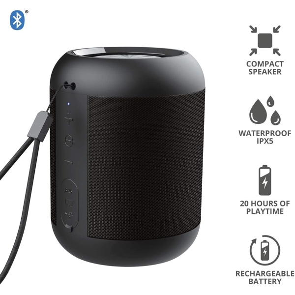 დინამიკი Trust Rokko, 10W, Bloototh, USB, Micro SD, 3.5mm, Speaker, IPX5, Black