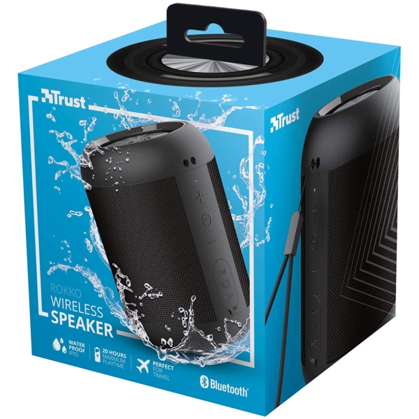 დინამიკი Trust Rokko, 10W, Bloototh, USB, Micro SD, 3.5mm, Speaker, IPX5, Black