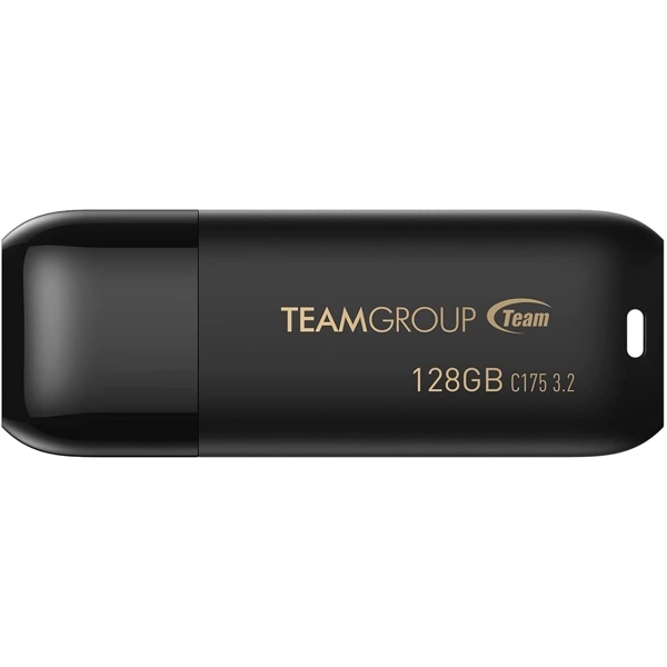 USB ფლეშ მეხსიერება Team C175, 128GB, USB 3.2, Black