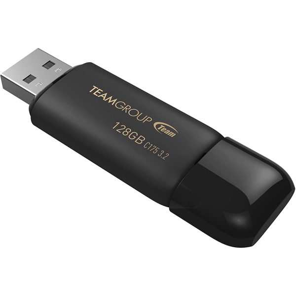 USB ფლეშ მეხსიერება Team C175, 128GB, USB 3.2, Black