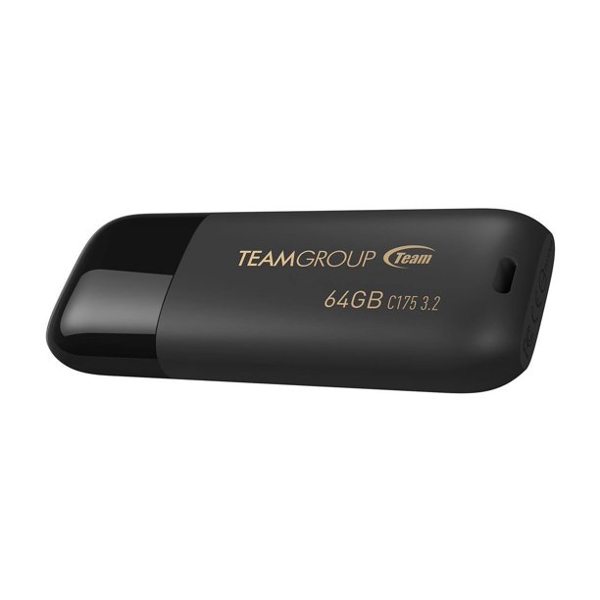 USB ფლეშ მეხსიერება Team C175, 64GB, USB 3.2 (3.1/3.0), Black