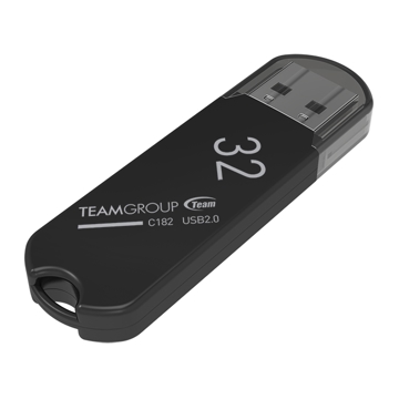 USB ფლეშ მეხსიერება Team C182, 32GB, USB 2.0, Black