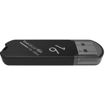 USB ფლეშ მეხსიერება Team C182, 16GB, USB 2.0, Black