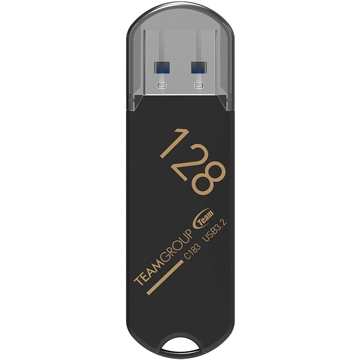 USB ფლეშ მეხსიერება Team C183, 128GB, USB 3.2 (3.1/3.0), Black