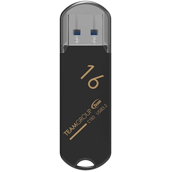 Team C183, 16GB, USB 3.2 (3.1/3.0), Black