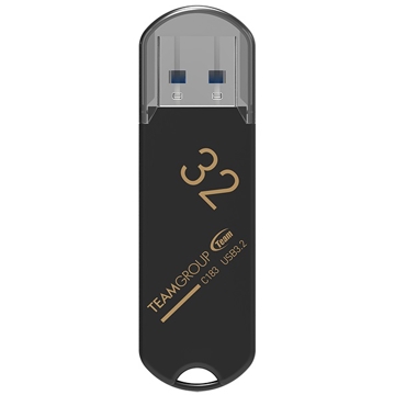 USB ფლეშ მეხსიერება Team C183, 32GB, USB 3.2 (3.1/3.0), Black