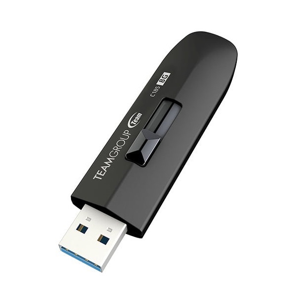 USB ფლეშ მეხსიერება Team C185, 8GB, USB 2.0, Black