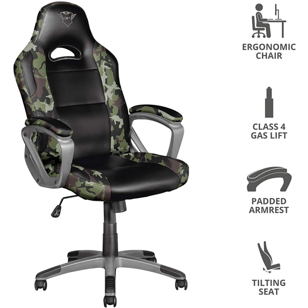 გეიმერული სავარძელი Trust GXT 705C Ryon, Gaming Chair, Black/Green