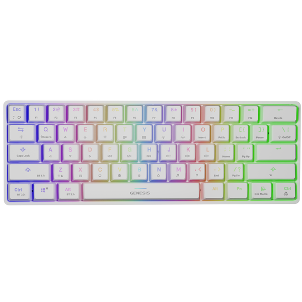 კლავიატურა Genesis Thor 660, Wired, RGB, USB, Bluetooth Keyboard, White