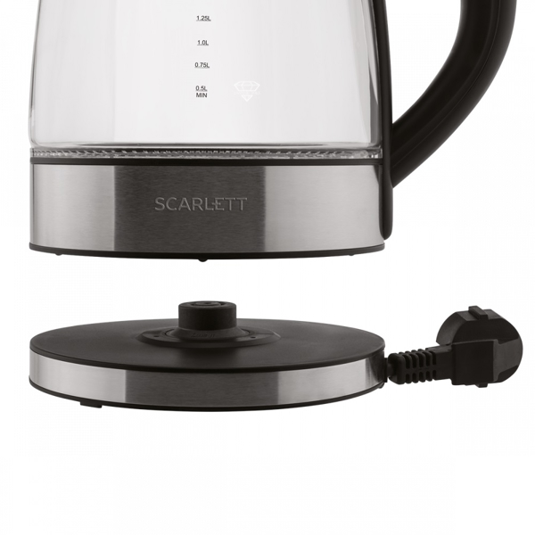 ელექტრო ჩაიდანი Scarlett SC-EK27G12, 2200W, 1.7L, Electric Kettle, Black