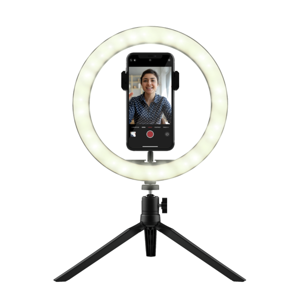 სელფის განათება Trust Maku, Ring Light Vlogging Kit, Black