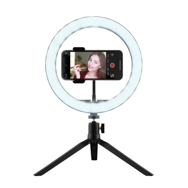 სელფის განათება Trust Maku, Ring Light Vlogging Kit, Black