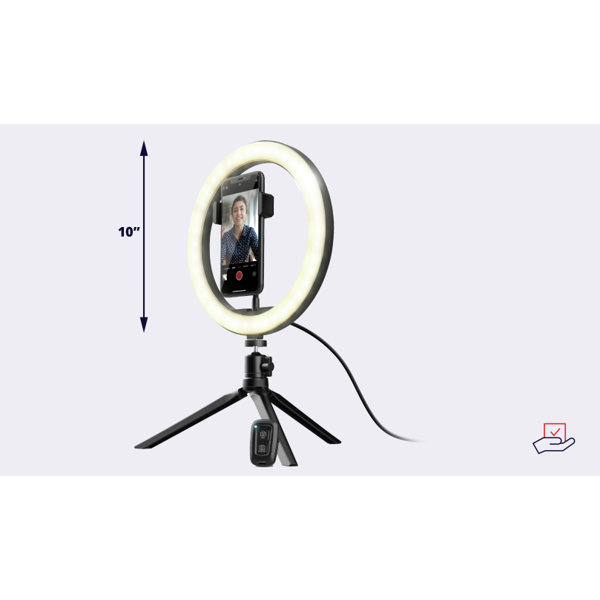 სელფის განათება Trust Maku, Ring Light Vlogging Kit, Black