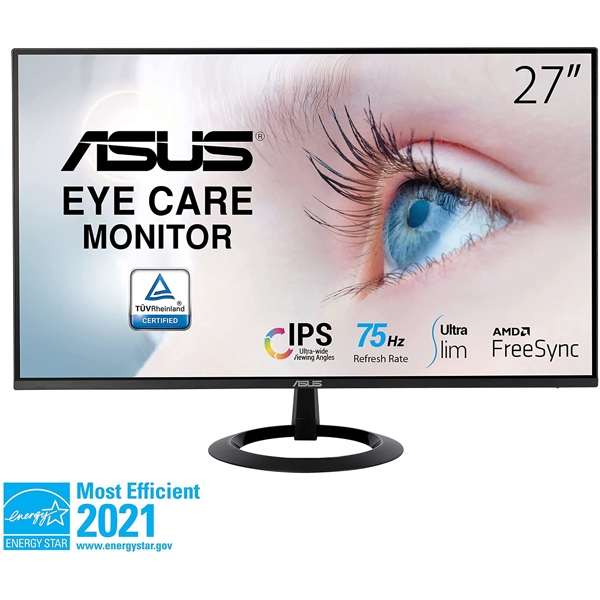 მონიტორი Asus VZ27EHE, 27, Monitor, FHD, LED, HDMI, VGA, Black