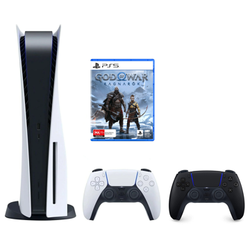 სათამაშო კონსოლი Sony PlayStation 5, PS5 Console, Disc Version God of War Ragnarok Bundle + Extra DualSense, White