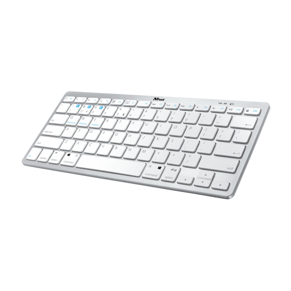 კლავიატურა Trust Nado, Wireless, Bluetooth, Keyboard, White