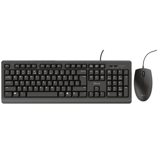 კლავიატურა + მაუსი Trust Primo, Wired, USB, Keyboard And Mouse, Black