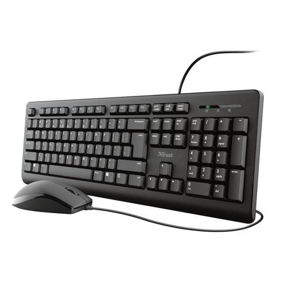 კლავიატურა + მაუსი Trust Primo, Wired, USB, Keyboard And Mouse, Black