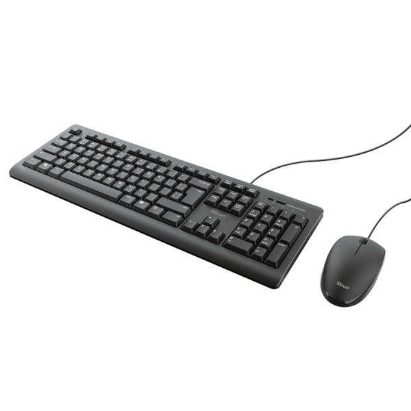 კლავიატურა + მაუსი Trust Primo, Wired, USB, Keyboard And Mouse, Black