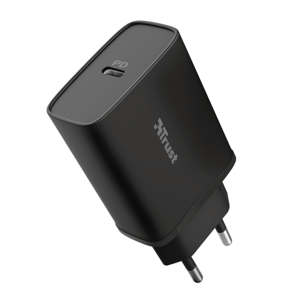 დამტენი Trust Qmax, Single Port, 18W, Type-C Cable, Black