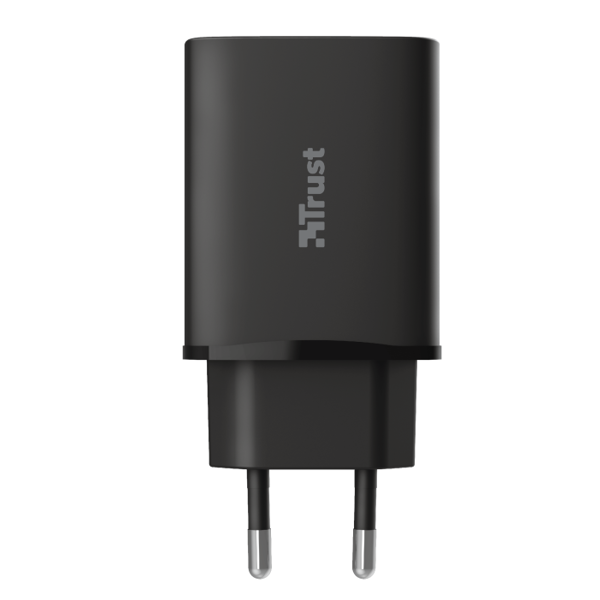 დამტენი Trust Qmax, Single Port, 18W, Type-C Cable, Black