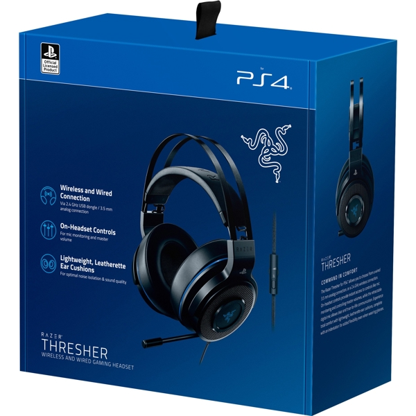 ყურსასმენი Razer RZ04-02580100-R3G1 Thresher For PS4, Gaming Headset, Wireless, 3.5mm Jack, Black