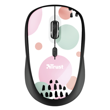 მაუსი Trust Yvi, Wireless, USB, Mouse, Pink Circles