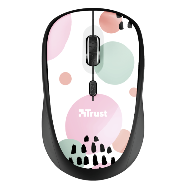 მაუსი Trust Yvi, Wireless, USB, Mouse, Pink Circles