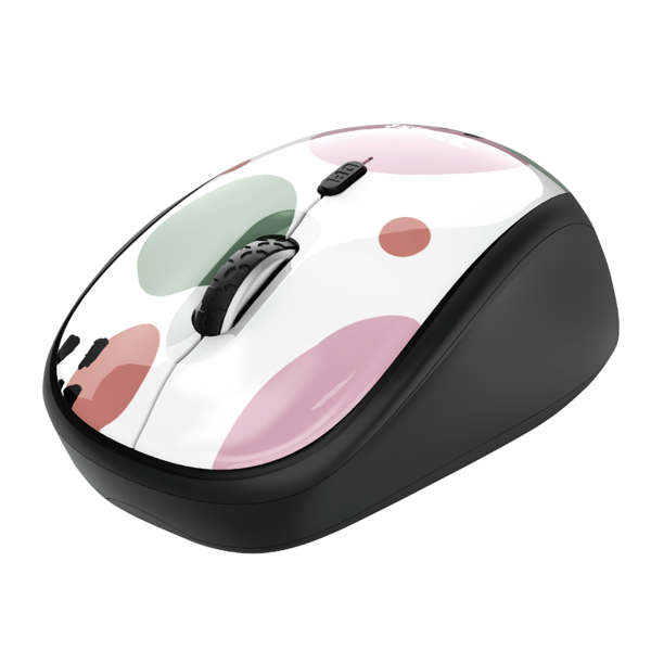 მაუსი Trust Yvi, Wireless, USB, Mouse, Pink Circles