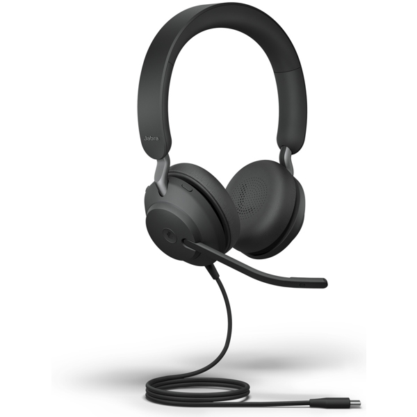 ყურსასმენი Jabra 24089-999-899 Evolve2 40 MS Stereo Headset, Wired, USB-C, Black