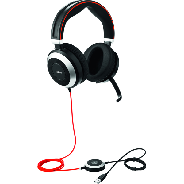 ყურსასმენი Jabra 7899-823-109 Evolve 80 MS Stereo Headset, Wired, USB-A, 3.5mm, Black