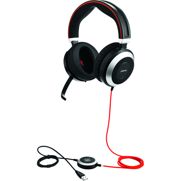 ყურსასმენი Jabra 7899-823-109 Evolve 80 MS Stereo Headset, Wired, USB-A, 3.5mm, Black