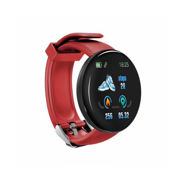 სმარტ საათი Wegi D18, 1.3", Bluetooth Smart Watch, IP65 Waterproof, Red