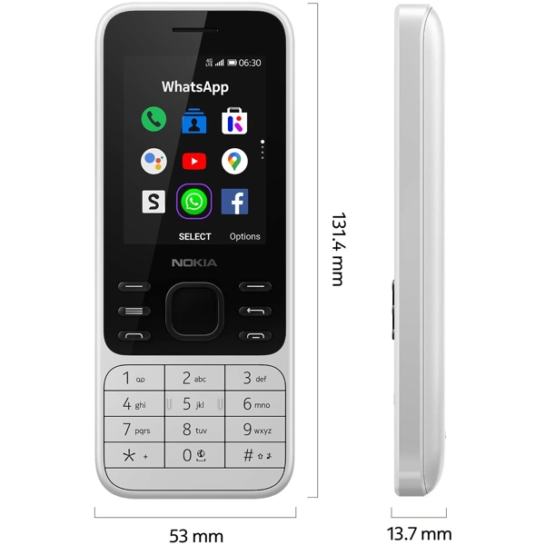 მობილური ტელეფონი Nokia 6300, 4GB, 512MB, Dual Sim, White