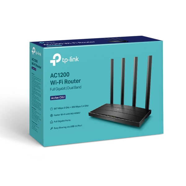 როუტერი TP-Link Archer C6U, 1200Mbps, Wireless Router, Black