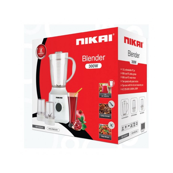 ბლენდერი Nikai NB1900NA1 300W, 1,5L, Blender, White