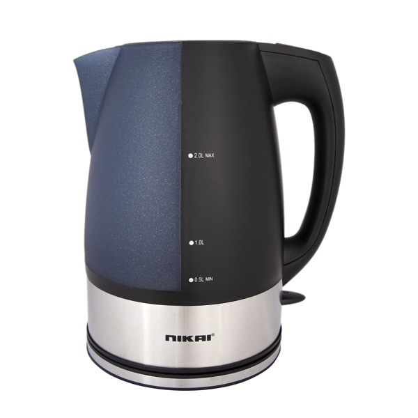 ელექტრო ჩაიდანი Nikai NK444P, 2200W, 2L, Electric Kettle, Black/Blue