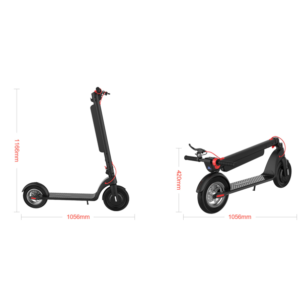 ელექტრო სკუტერი Long Range X8, 250W-350W, Electric Scooter Black