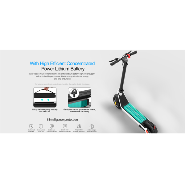 ელექტრო სკუტერი Long Range X9, 500W, Electric Scooter Black