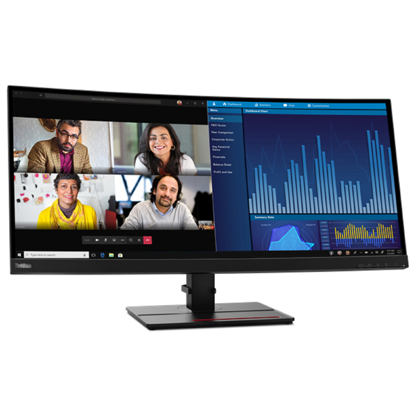 Lenovo 62CCRAT3EU ThinkVision, 34", Curved Monitor, WQHD, IPS, HDMI, DP, USB, USB-C, Black
