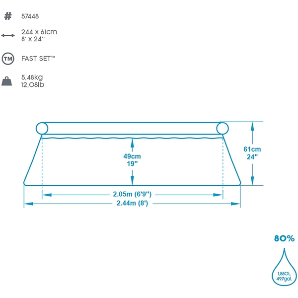 Bestway 57448, 3200L, Swimming Pool