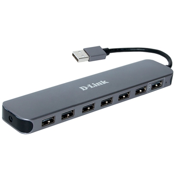 USB ჰაბი D-Link DUB-H7, 7-in-1 USB2.0 Hub, Gray