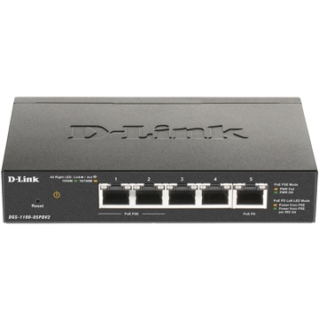 სვიჩი D-Link DGS-1100-05PDV2, Configurable L2 switch, 5 ports 10/100/1000Base-T, Black