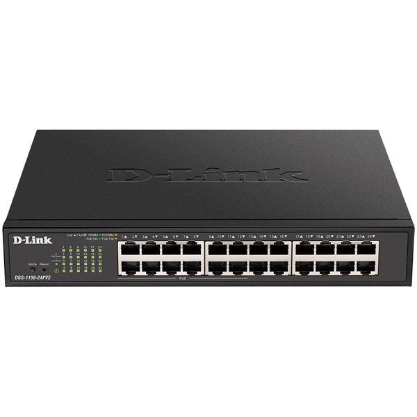 სვიჩი D-Link DGS-1100-24PV2, Configurable L2 Switch, 24 ports 10/100/1000Base-T, Black