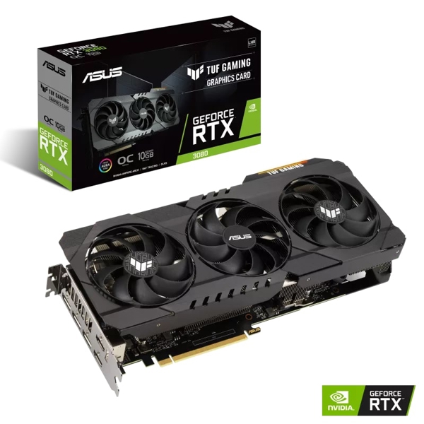 ვიდეო დაფა Asus GeForce Gaming TUF RTX3080, 10GB, 320bit, HDMI, DP, Black